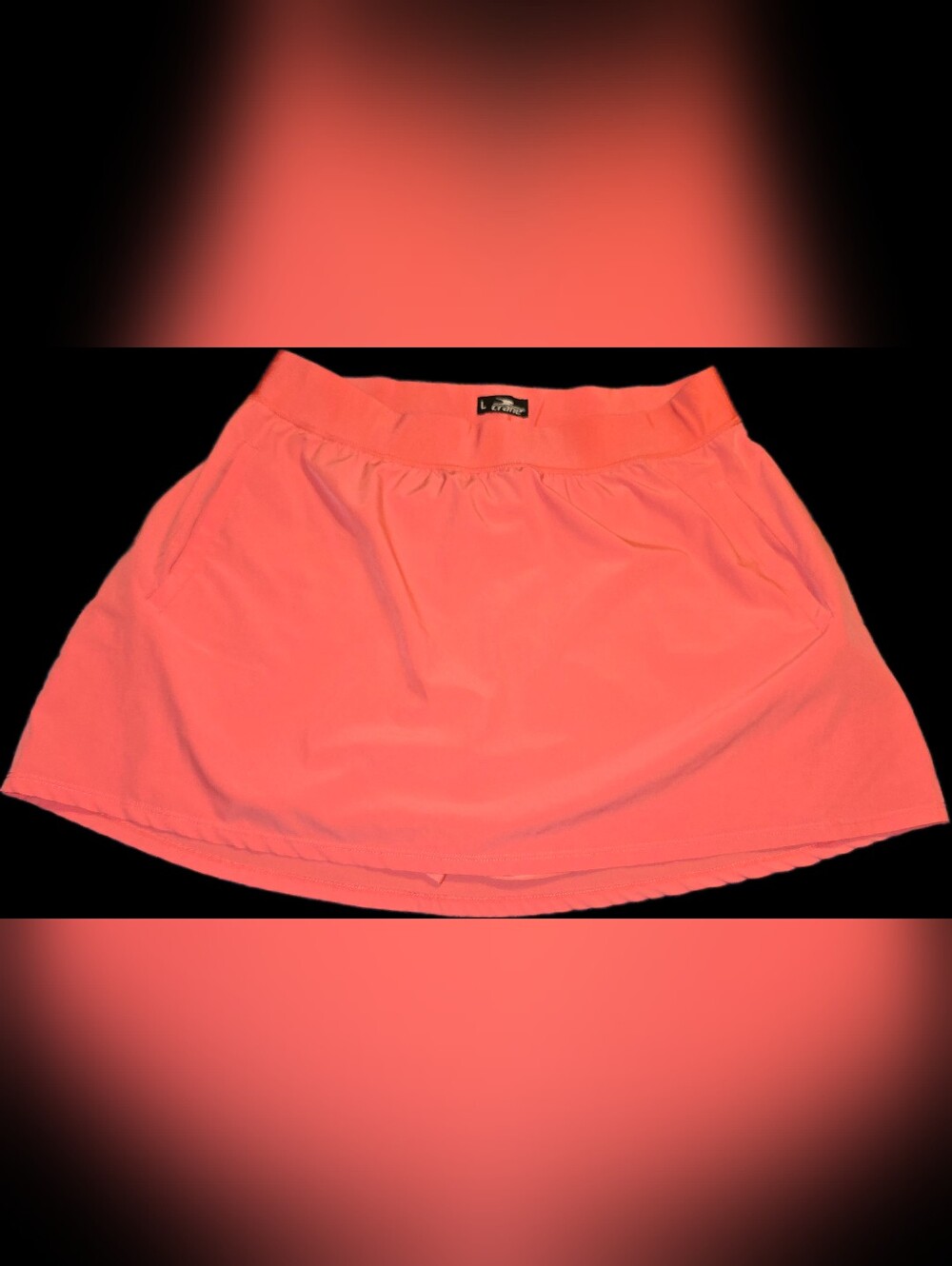 Crane Athletic Tennis Golf Skort Coral Pink Built In Shorts Pockets Size Large